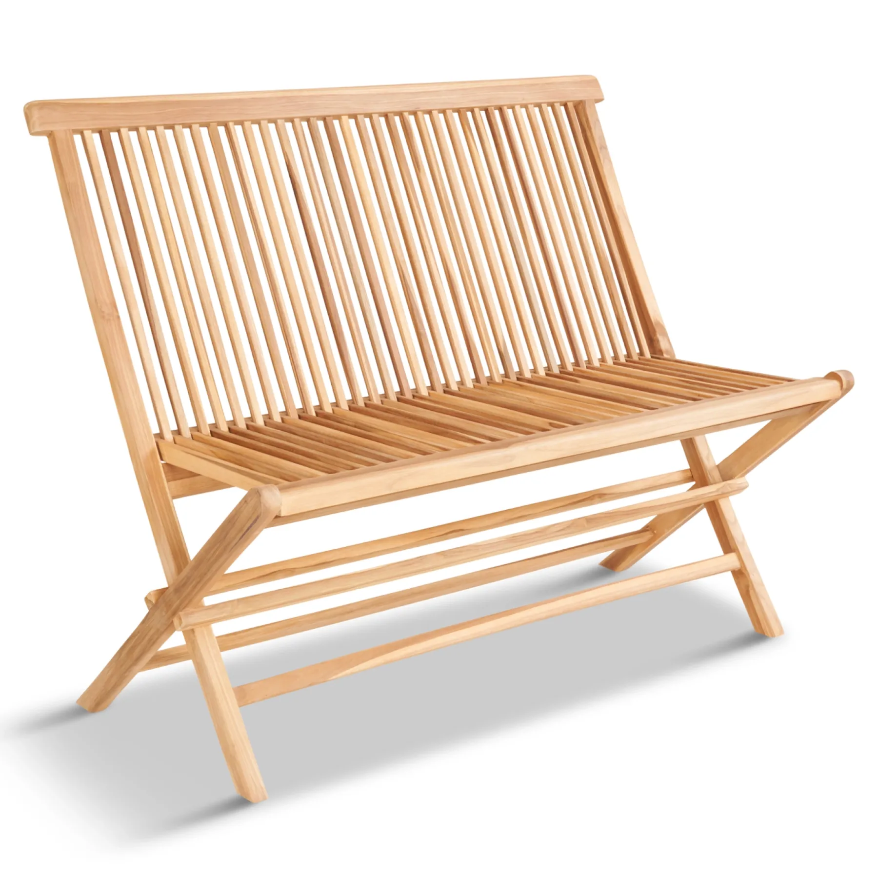 SYROS MED RYGLÆN HAVEBÆNK TEAK 110 CM>Outrium Discount