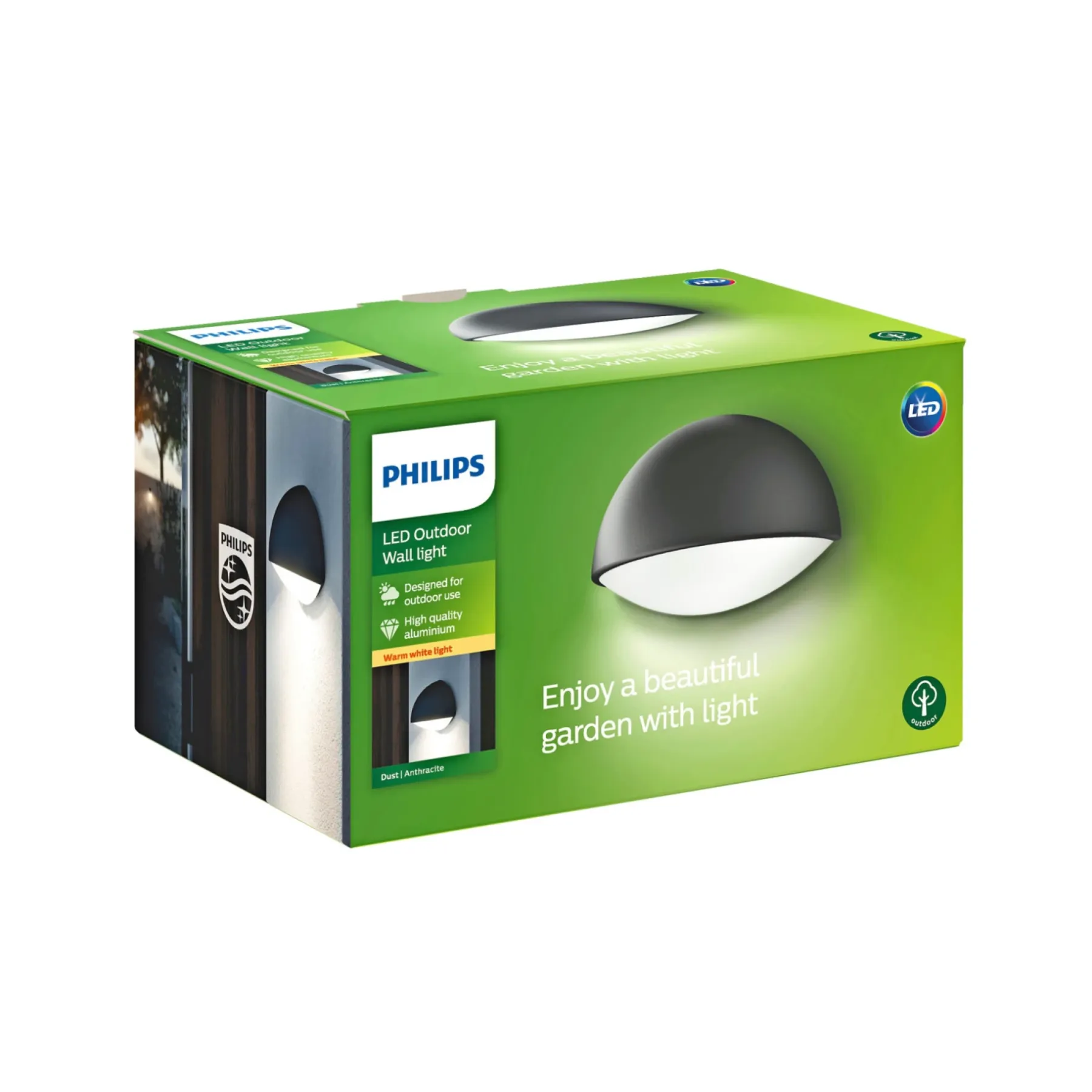 Væglamper Ude ^ Philips DUST UDENDØRS VÆGLAMPE ANTHRACITE 3W