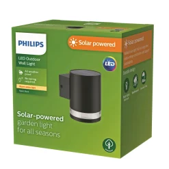 Væglamper Ude ^ Philips FYCE SOLCELLE VÆGLAMPE SORT 1,5W