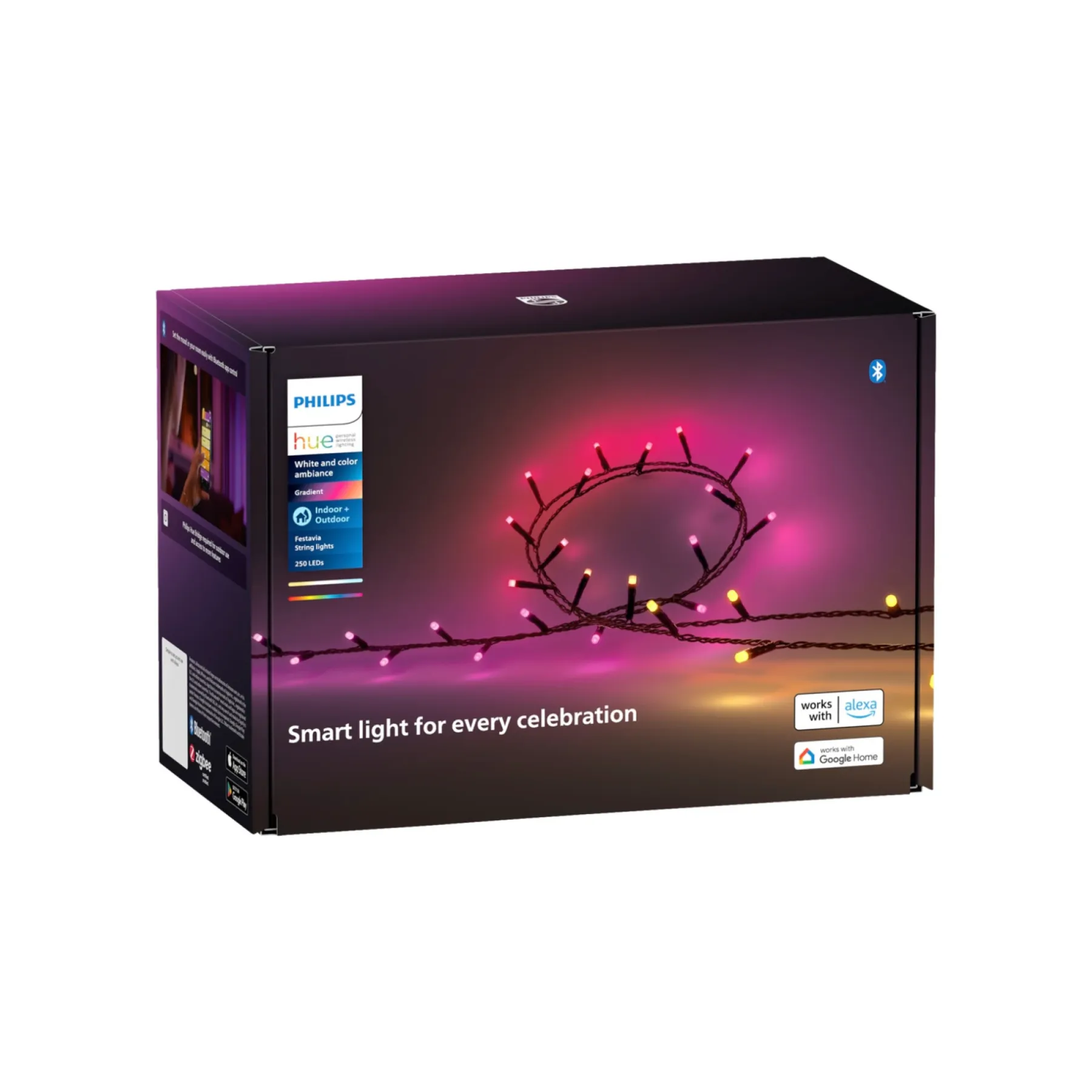 Smart Julebelysning ^ Philips Hue FESTAVIA 250 LED LYSKÆDE