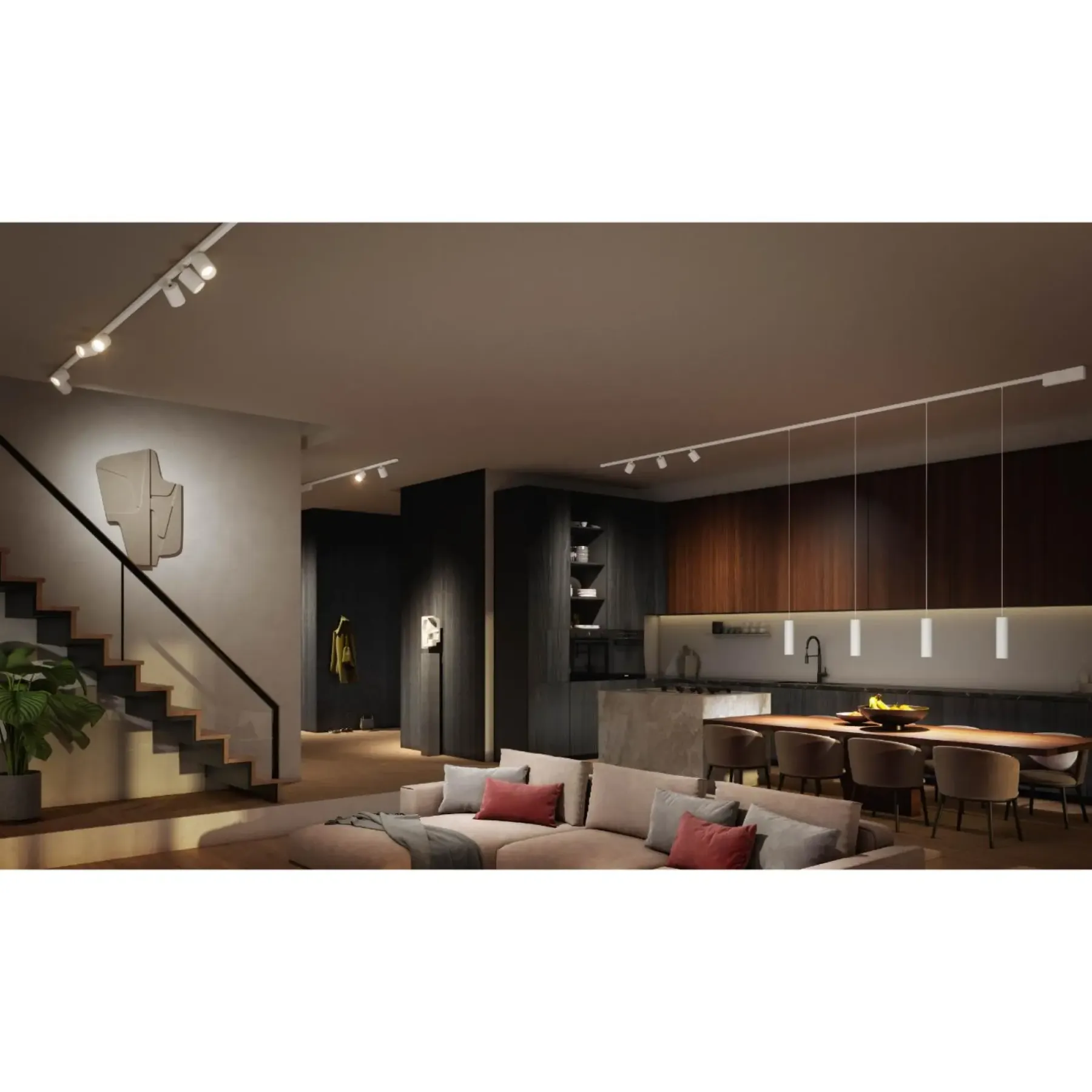 Smart Belysning ^ Philips Hue PERIFO 3 SPOT + 1 LYSBAR SKINNESYSTEM HVID LED 5W
