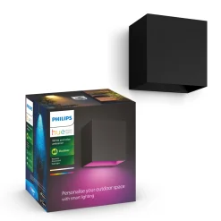 Smart Belysning ^ Philips Hue RESONATE DOWNWARD UDENDØRS VÆGLAMPE 8W SORT