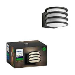Smart Belysning ^ Philips Hue W LUCCA UDENDØRS VÆGLAMPE 9W ANTRACITGRÅ