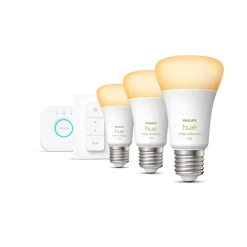 Smart Belysning ^ Philips Hue WA 3 X E27, BRIDGE & FJERNBETJ. STARTSÆT