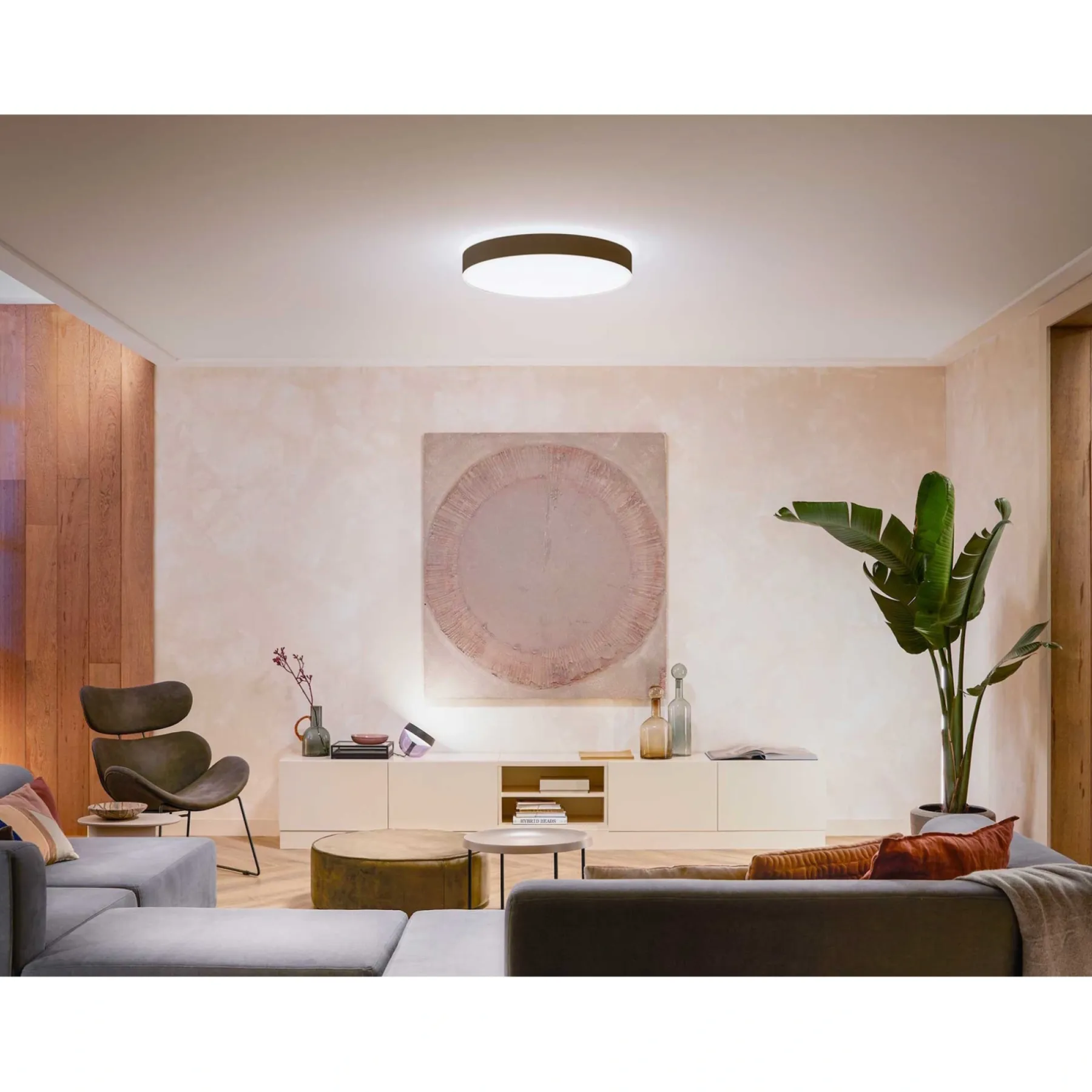 Smart Belysning ^ Philips Hue WA ENRAVE XL PLAFOND 48W SORT 600 MM