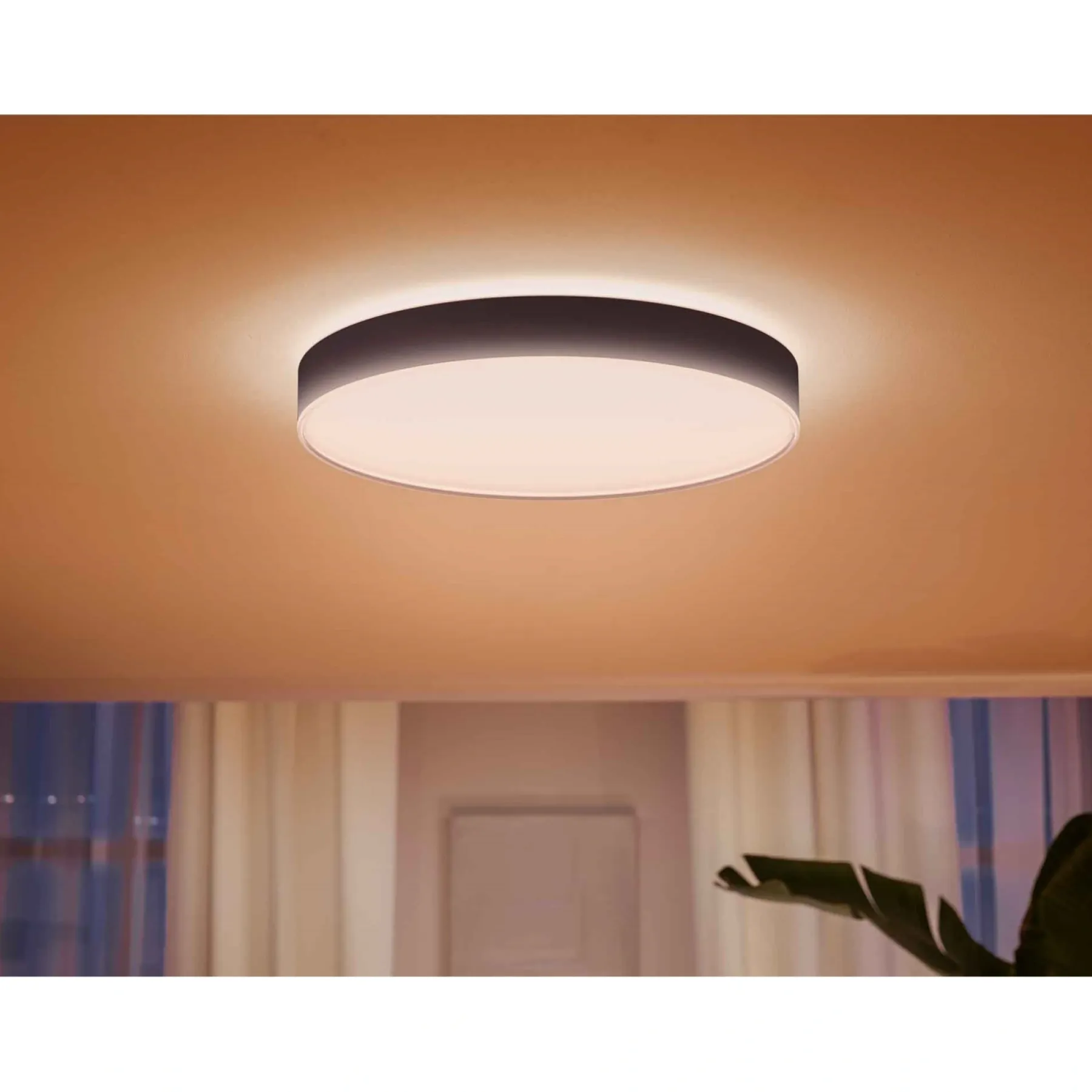 Smart Belysning ^ Philips Hue WA ENRAVE XL PLAFOND 48W SORT 600 MM