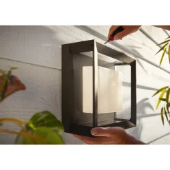 Smart Belysning ^ Philips Hue WCA ECONIC SQUARE UDENDØRS VÆGLAMPE 15W SORT