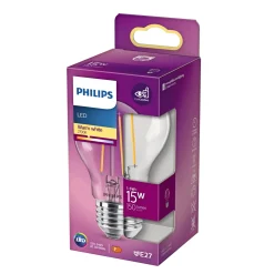 Led ^ Philips KLAR LED PÆRE STANDARD E27 2W