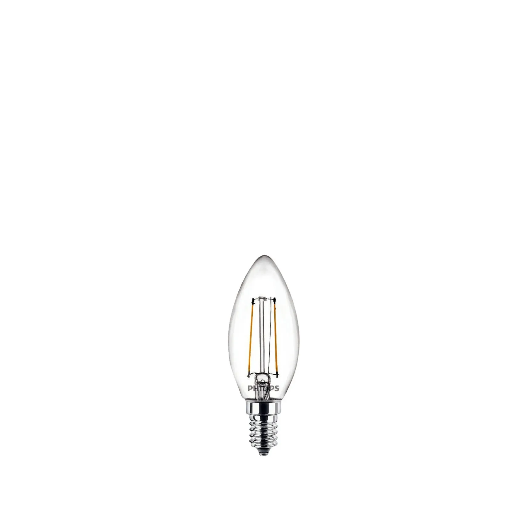 Led ^ Philips 2-PAK KLAR LED PÆRE KERTE E14 2W
