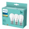 Led ^ Philips 3-PAK MAT LED PÆRE STANDARD E27 5W
