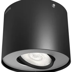 Spotlights ^ Philips PHASE PÅBYGNINGSSPOT SORT INTEGRERET LED 5W