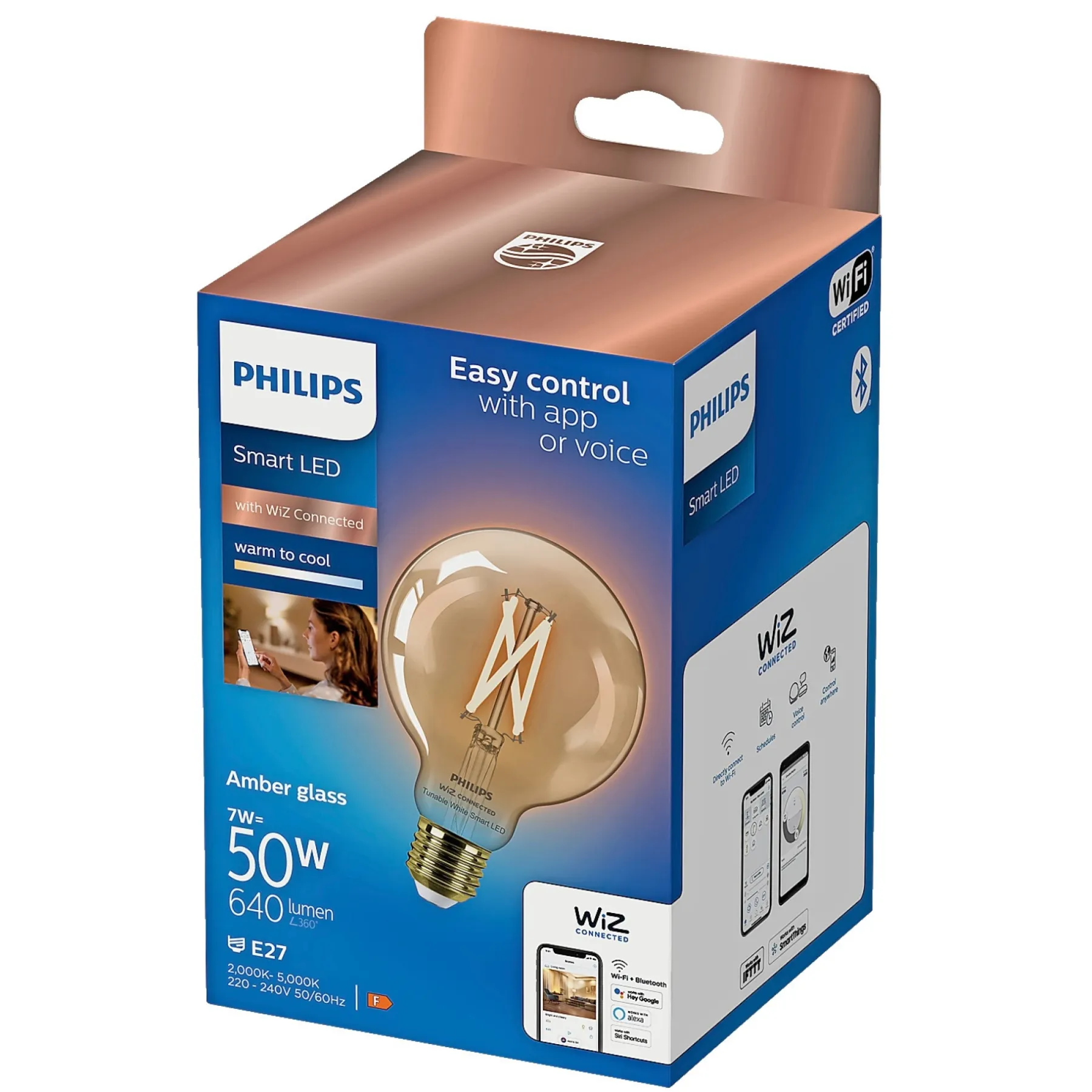 Smart Belysning ^ Philips Smart TUNABLE WHITE LED PÆRE E27 DEKO 7W