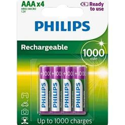 AAA GENOPLADELIGT BATTERI 4 STK/PK>Philips Outlet