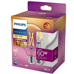 DÆMPBAR KLAR DEKOPÆRE GLOBE E27 6W>Philips Hot