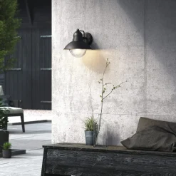 HOVERFLY UDENDØRS VÆGLAMPE SORT 60W>Philips