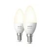 W 2-PAK SMART LED PÆRE E14 KERTE 6W>Philips Hue Clearance