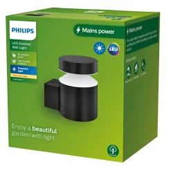 LAVEN UDENDØRS VÆGLAMPE SORT 6W>Philips Best