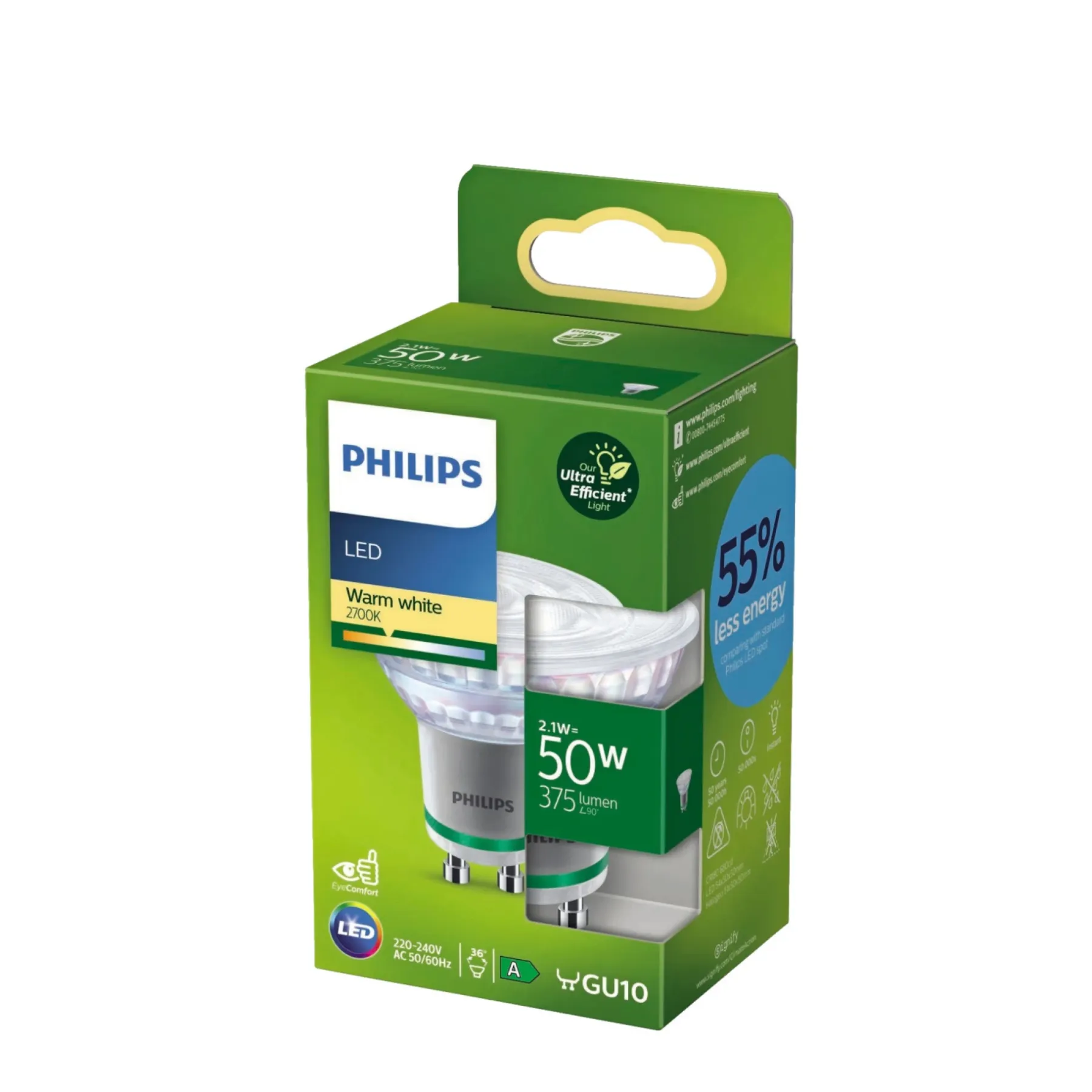 LED PÆRE SPOT GU10-LED 2W>Philips Clearance
