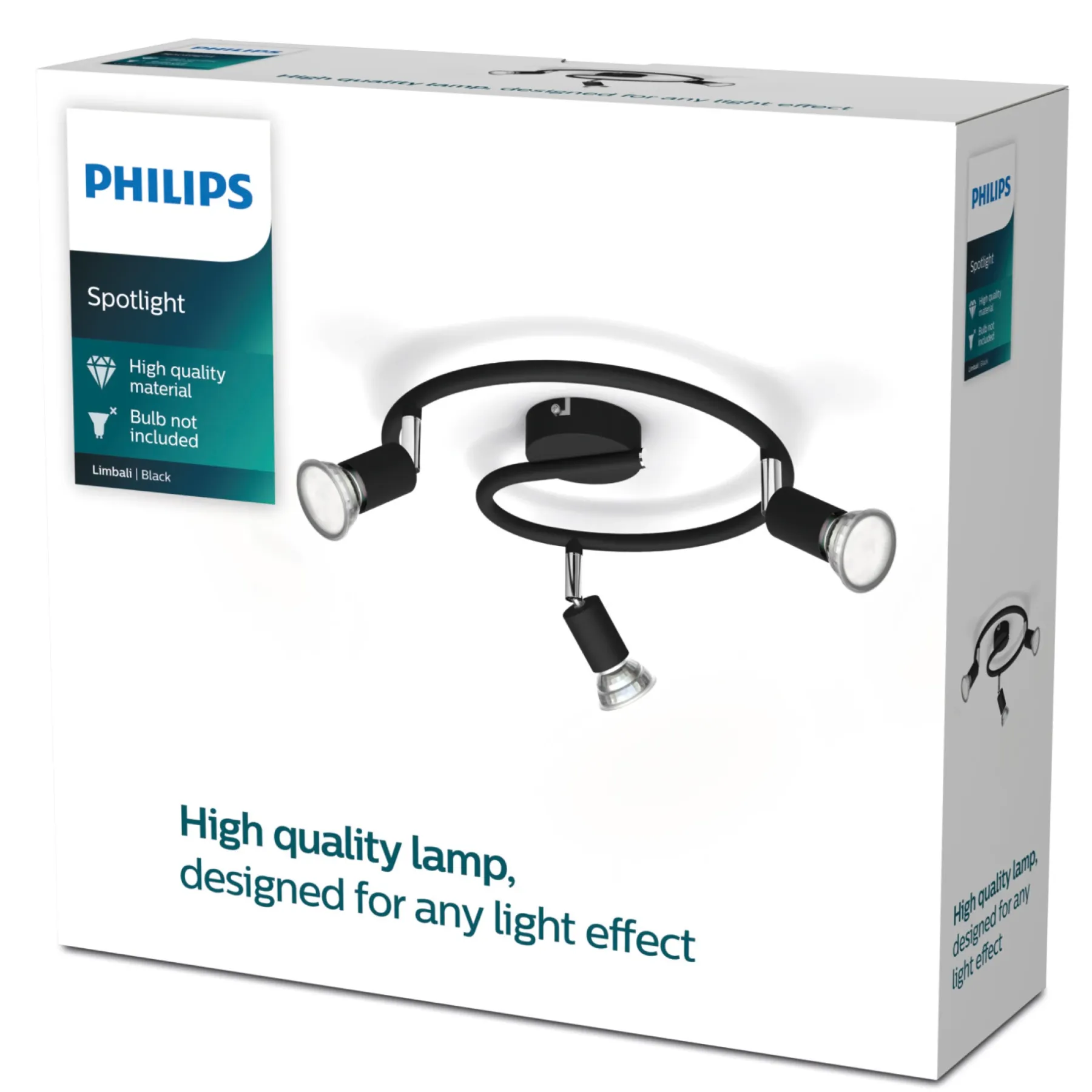 LIMBALI 3- SPOTLAMPE SORT GU10 50W>Philips