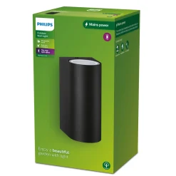 NIGHTINGALE VÆGLAMPE SORT 35W>Philips Outlet