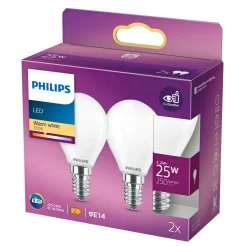 2-PAK MAT LED PÆRE KRONE E14 2W>Philips Online