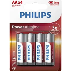 POWER ALKALINE AA BATTERI 4 STK/PK>Philips Sale