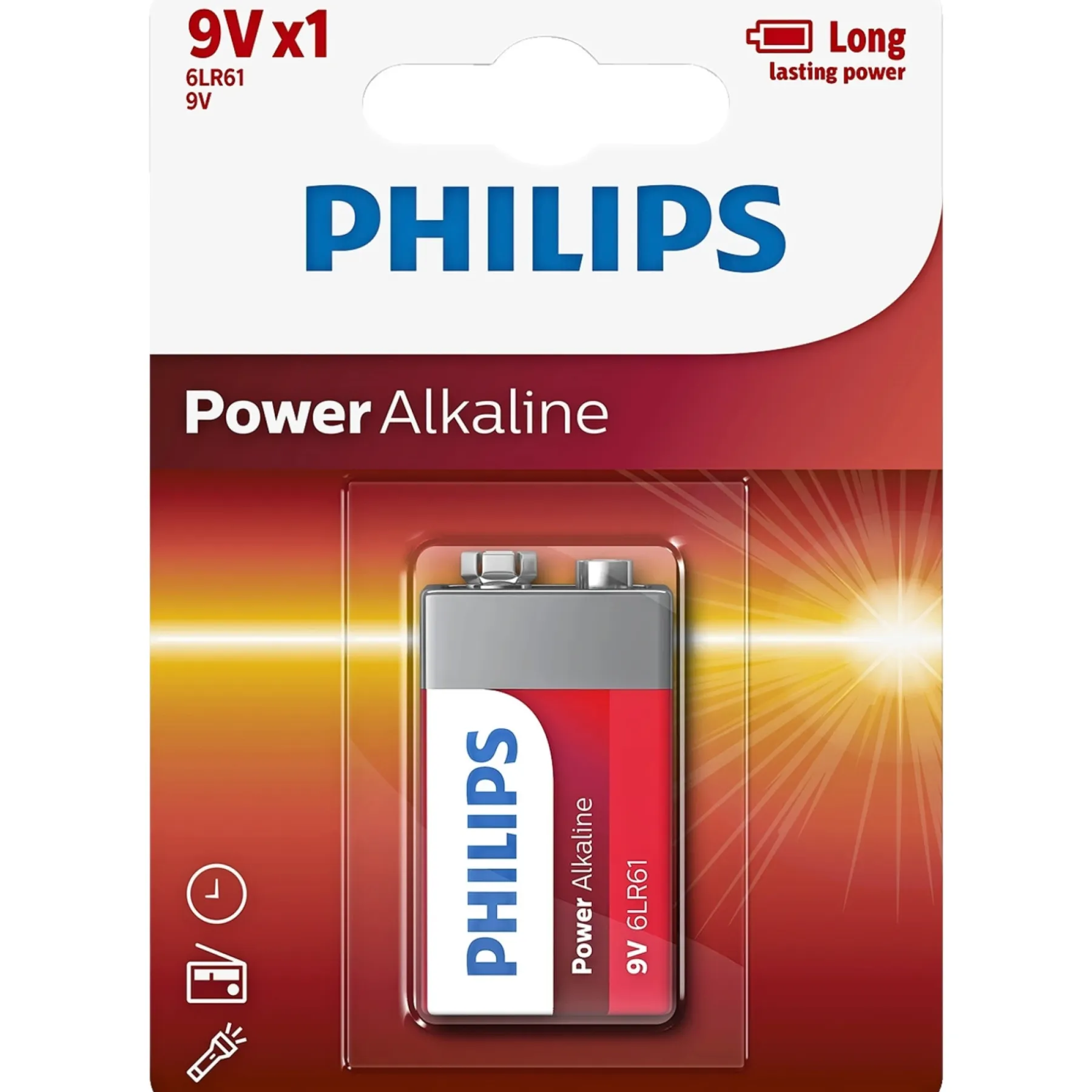 POWER ALKALINE 9V BATTERI 1 STK/PAK>Philips Hot