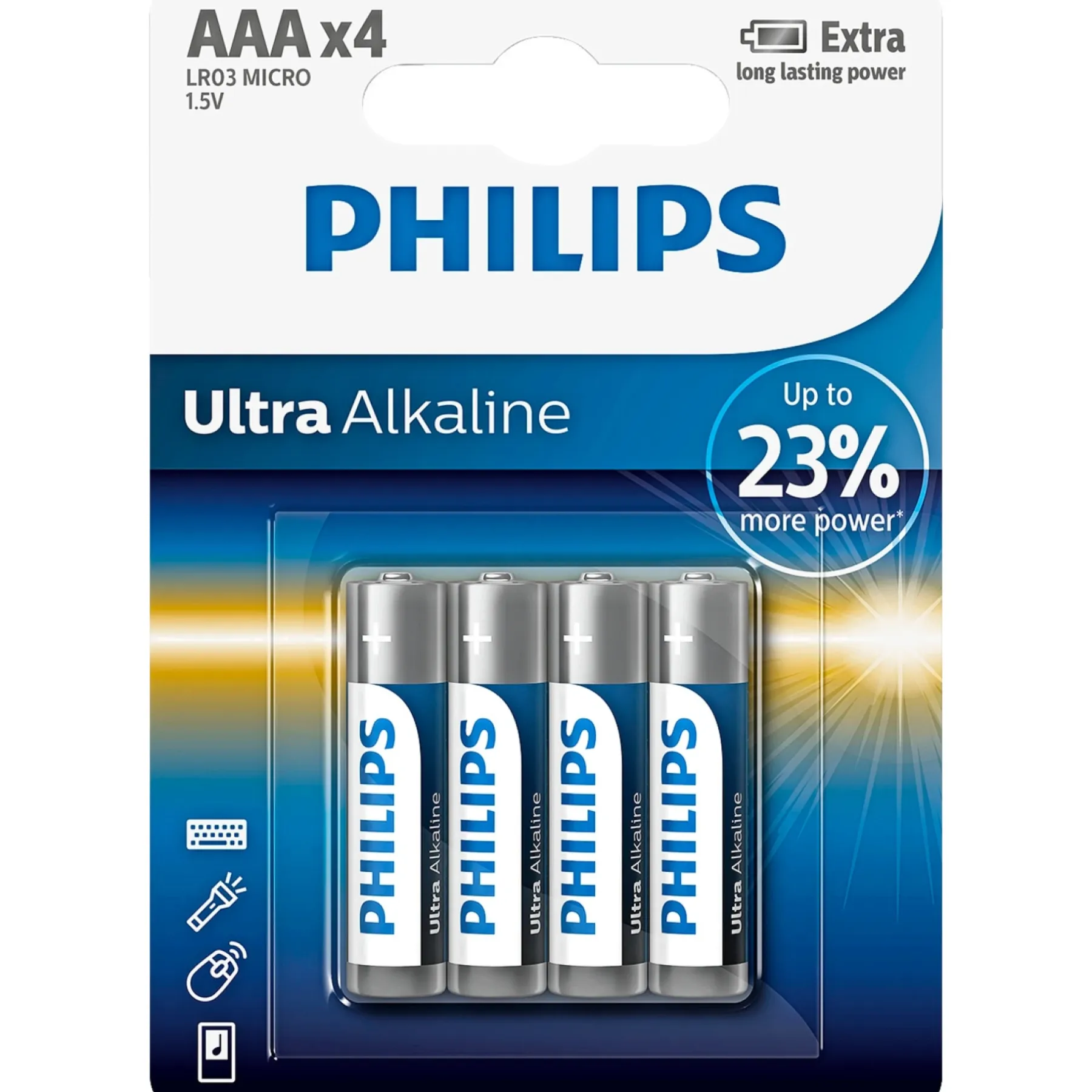 ULTRA ALKALINE AAA BATTERI 4 STK/PK>Philips Hot