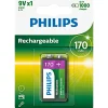 9V GENOPLADELIGT BATTERI 1 STK/PAK>Philips Outlet