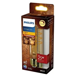 VINTAGE DÆMPBAR GULD DEKOPÆRE RØRFORMET E27 4W>Philips Discount