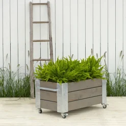 Højbede & Plantekasser ^ Plus CUBIC BLOMSTERKASSE GRÅBRUN 45 X 87 X 50 CM