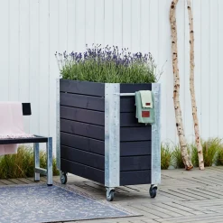 Højbede & Plantekasser ^ Plus CUBIC BLOMSTERKASSE SORT 50 X 90 X 120 CM