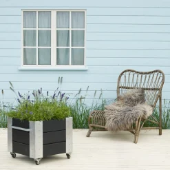 Højbede & Plantekasser ^ Plus CUBIC BLOMSTERKASSE SORT 45 X 46 X 50 CM