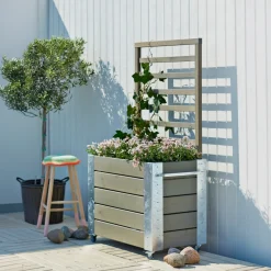 Højbede & Plantekasser ^ Plus CUBIC BLOMSTERRUMDELER GRÅBRUN 155 X 87 X 50 CM