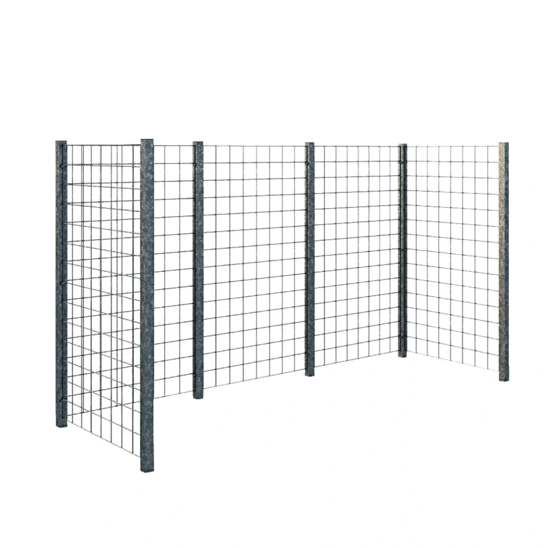 Affaldsskjulere ^ Plus ESPALIER 3 SPANDE RENOVATIONSSKJUL VARMGALVANISERET STÅL