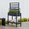 Højbede & Plantekasser ^ Plus PÅ BEN MED ESPALIER BLOMSTERKASSE SORT 137 X 37 X 88 CM