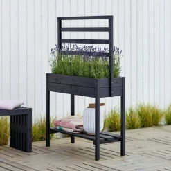 Højbede & Plantekasser ^ Plus PÅ BEN MED ESPALIER BLOMSTERKASSE SORT 137 X 37 X 88 CM