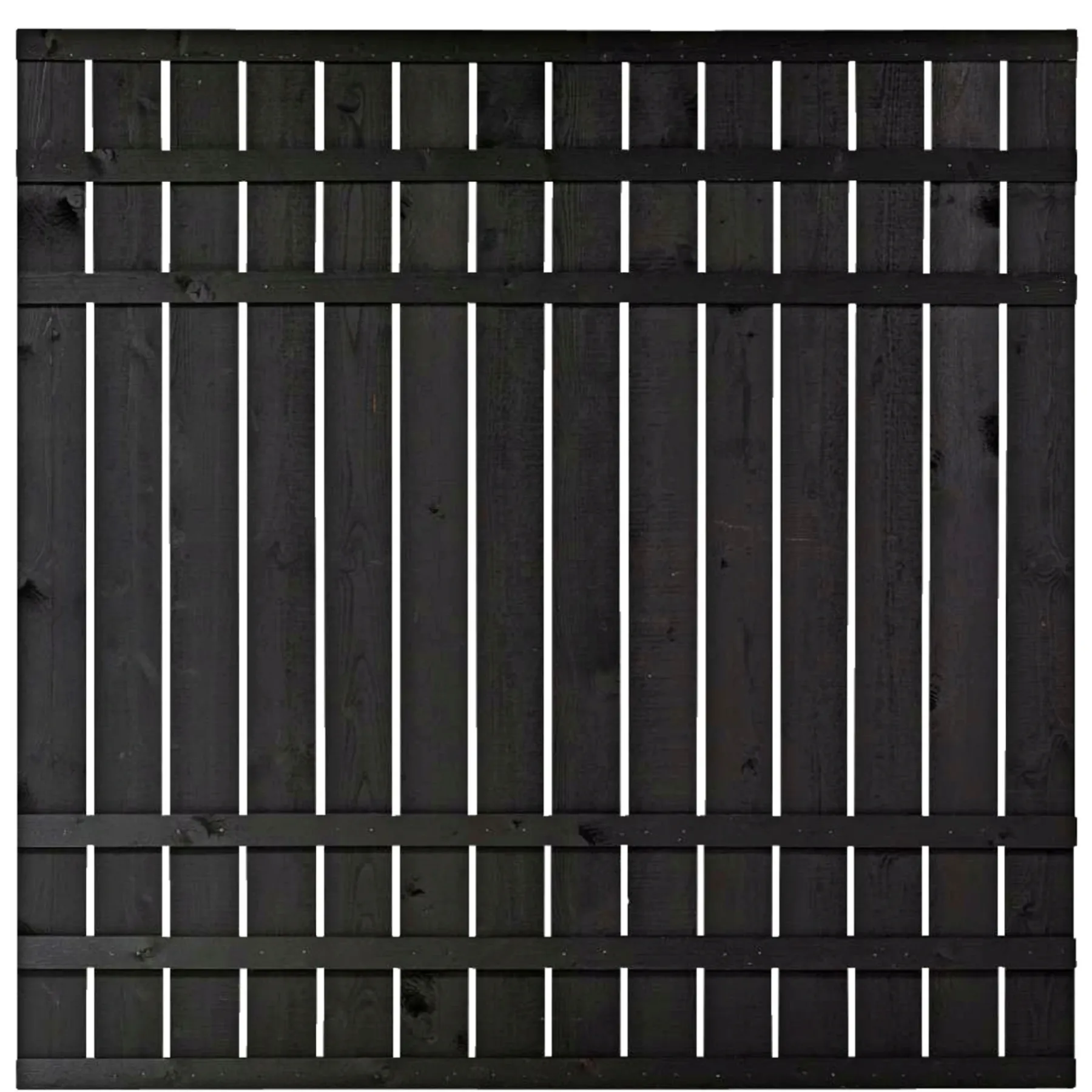 Træhegn ^ Plus RUSTIK TRÆHEGN FUNGICIDBEHANDLET & GRUNDMALET 2 GANGE SORT 180 X 180 CM