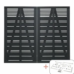 Træhegn ^ Plus SILENCE LÅGE FUNGICIDBEHANDLET OG GRUNDMALET SORT 200 X 170 CM