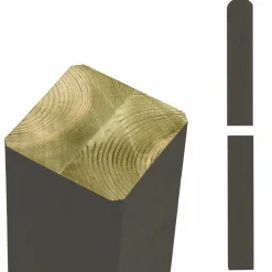 Stolper & Pæle ^ Plus STOLPE TRYKIMPRÆGNERET NTR KL. A OG GRUNDMALET UMBRAGRÅ 9 X 9 X 298 CM