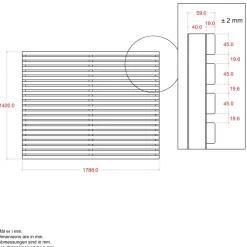 Træhegn ^ Plus TOKYO HEGN THERMOWOOD® GYLDENBRUN 180 X 140 CM