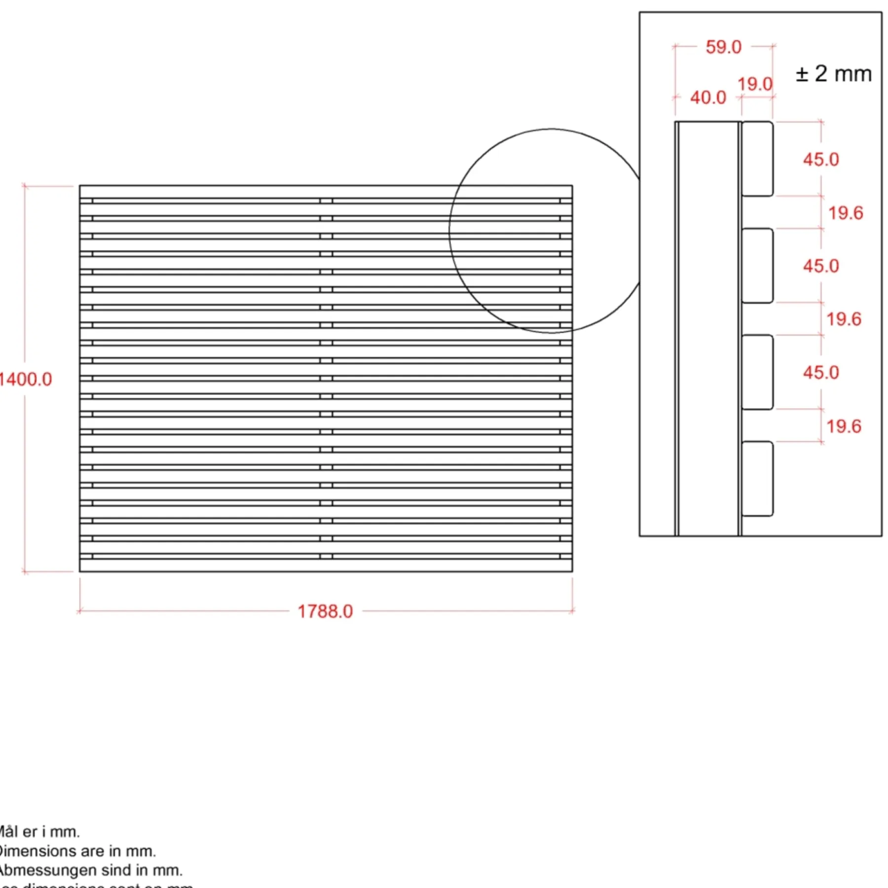 Træhegn ^ Plus TOKYO HEGN THERMOWOOD® GYLDENBRUN 180 X 140 CM
