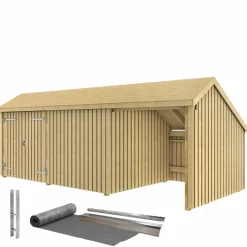 3-MODULER INKL. TAGPAP/ALULISTER OG H-STOLPEFØDDER MULTIHAVEHUS 15,5 M2>Plus Discount