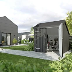 1 MODUL LUKKET INKL. TAGPAP OG ALULISTER CYKELSKUR 5,7 M2>Plus Sale