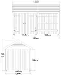 Redskabsskure ^ Plus STANDARD HAVEHUS 10 M²