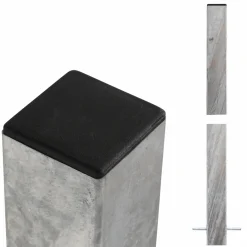 STÅLSTOLPE VARMGALVANISERET STÅL 8 X 8 X 186 CM>Plus