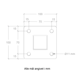 STOLPE VARMGALVANISERET STÅL 4.50 X 4.50 X 132 CM>Plus Online