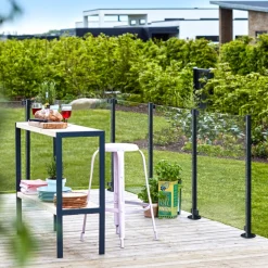 STOLPE VARMGALVANISERET OG PULVERLAKERET GRÅSORT 4.24 X 4.24 X 96 CM>Plus Best
