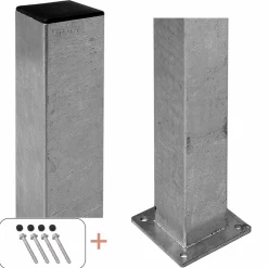 STOLPE VARMGALVANISERET STÅL 8 X 8 X 96 CM>Plus