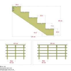 5 TRIN TERRASSETRAPPE 1200 X 880 MM>Plus New